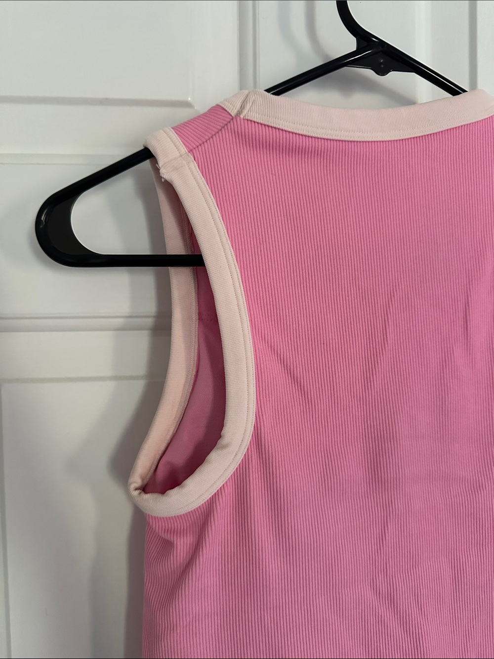 all in motion Pink Ribbed Tank with Cream Trim - Picture 7 of 7